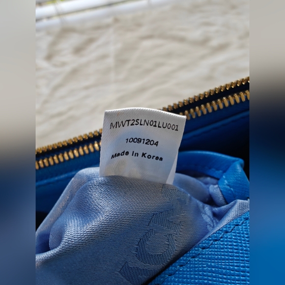 MCM Handbag Shoulder Bag Blue Leather - Picture 4 of 8